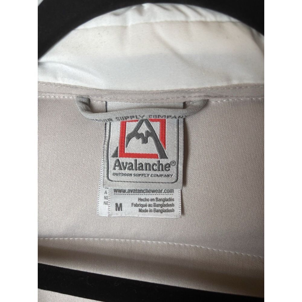 Avalanche‎ Ivory Quilted Pullover Jacket Size Medium 1/2 Snap Outdoor Hiking - Picture 9 of 11